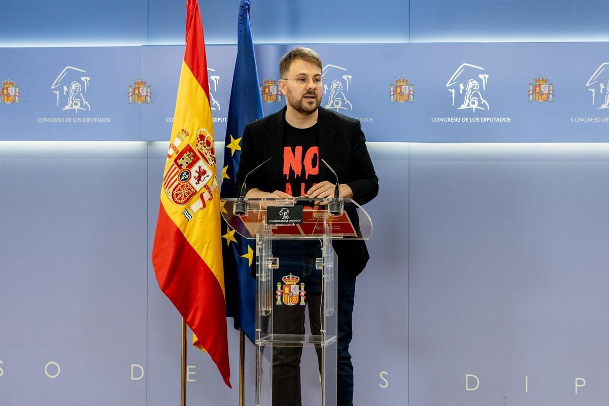 El diputado de Compromís, Alberto Ibáñez Mezquita, este martes en el Congreso de los Diputados.