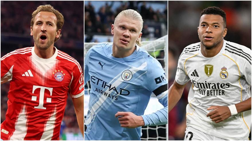 Kane, Haaland y Mbappé: Los gigantes que lideran el pichichi en sus ligas