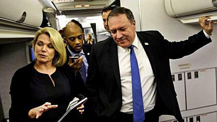 Heather Nauert amb el secretari d&#039;Estat dels EUA, Mike Pompeo