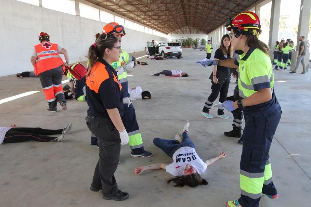 Simulacro de atropello múltiple en el campus de Cartagena de la UCAM