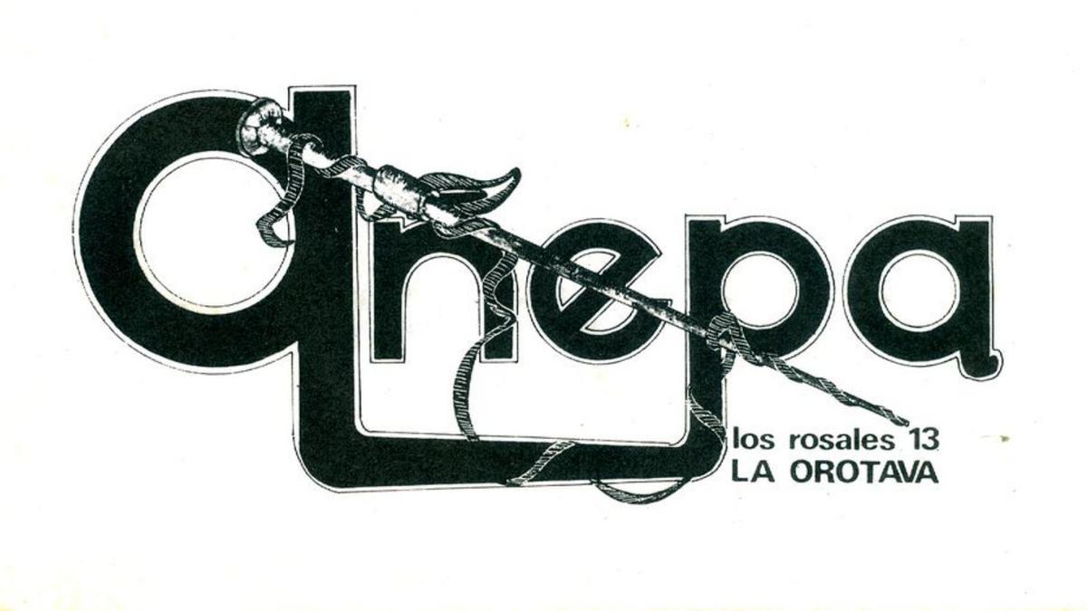 El primer logo del Bar Añepa, de La Orotava, en 1979, obra de Domingo Vega. | | E.D.