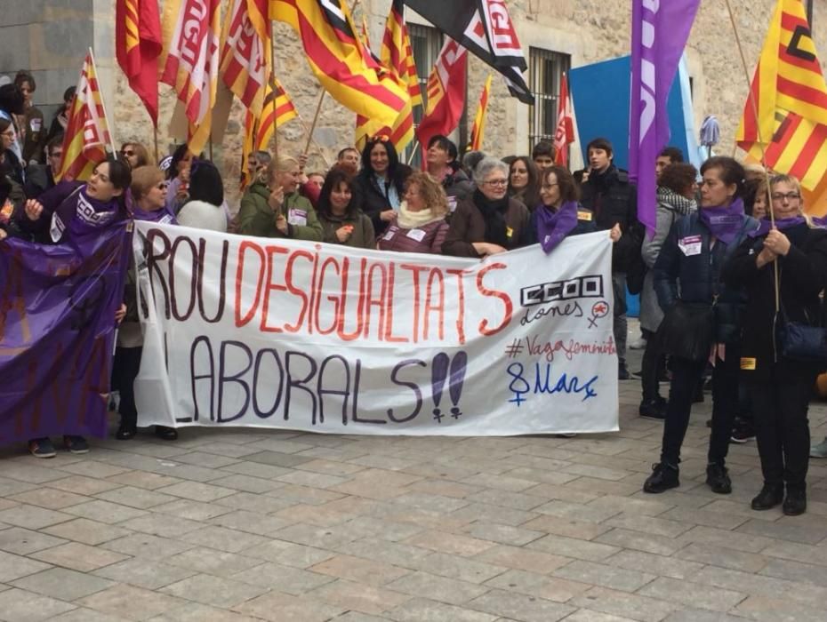 Mobilització a Girona amb motiu de la vaga feminista