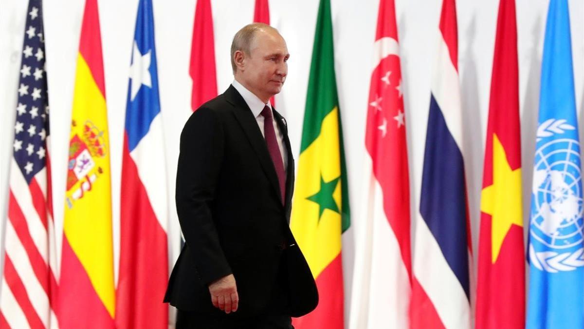 El presidente ruso, Vladímir Putin, a su llegada a la cumbre del G-20 en Osaka.