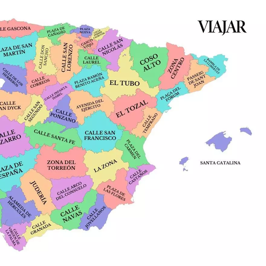 El mapa con las calles donde mejor se come en España, provincia a provincia