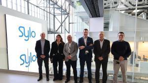 Pere Navarro, delegat especial de lEstat en el CZFB; Blanca Sorigué, directora general del CZFB; Jesús Ordás, Director destratègia Corporativa; i Rafael Katime, director dIT en Sylo