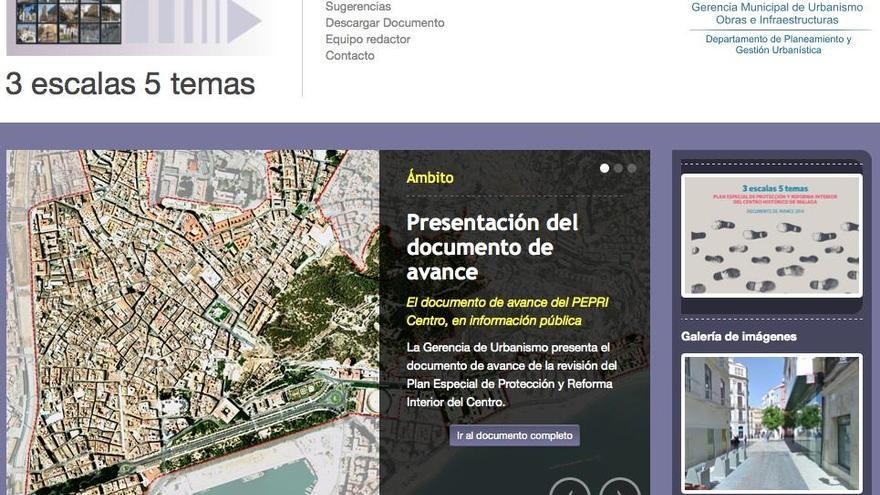 La nueva web para conocer el Pepri Centro de Málaga.