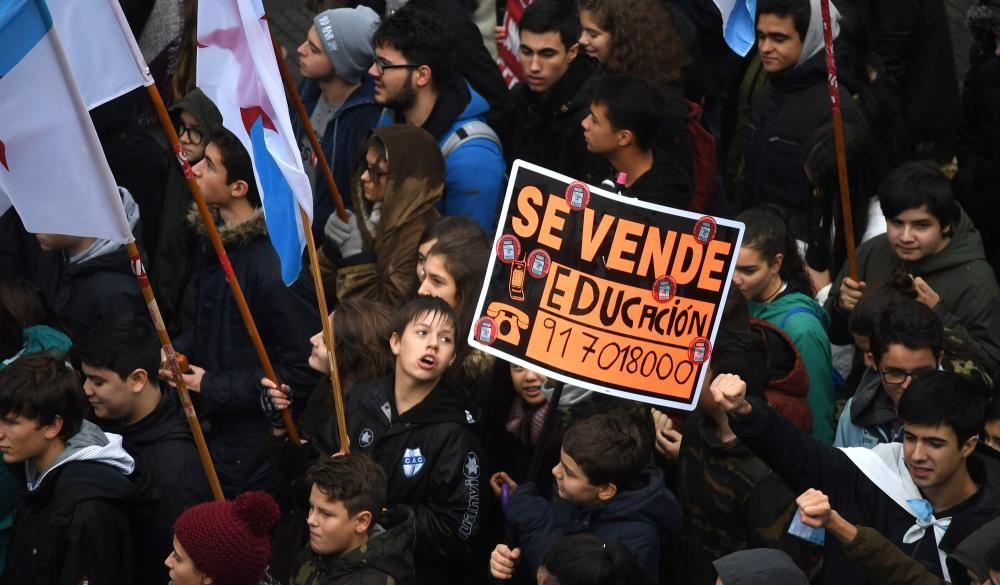 Estudiantes de A Coruña protestan contra la Lomce