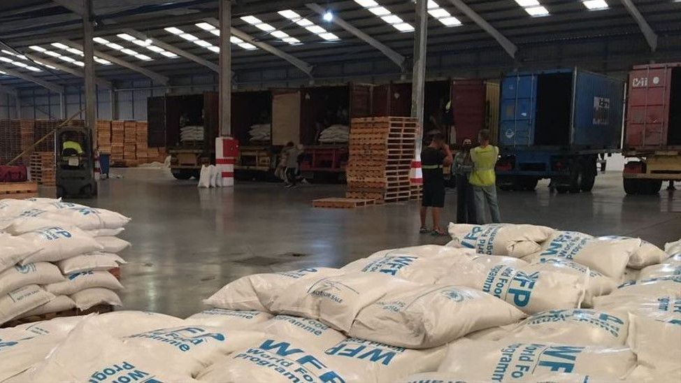 Nave del Programa Mundial de Alimentos en el Puerto de Las Palmas de Gran Canaria.