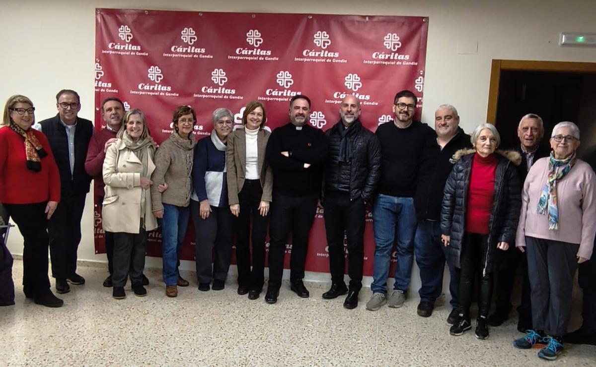 Acto de bienvenida en la sede de Cáritas.