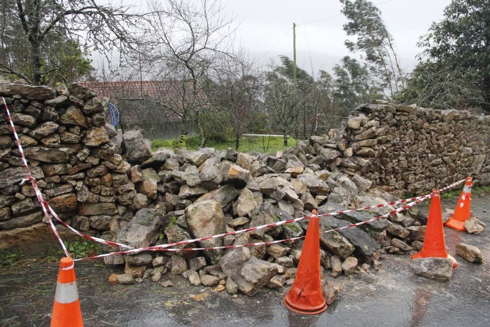 Efectos del temporal en O Morrazo