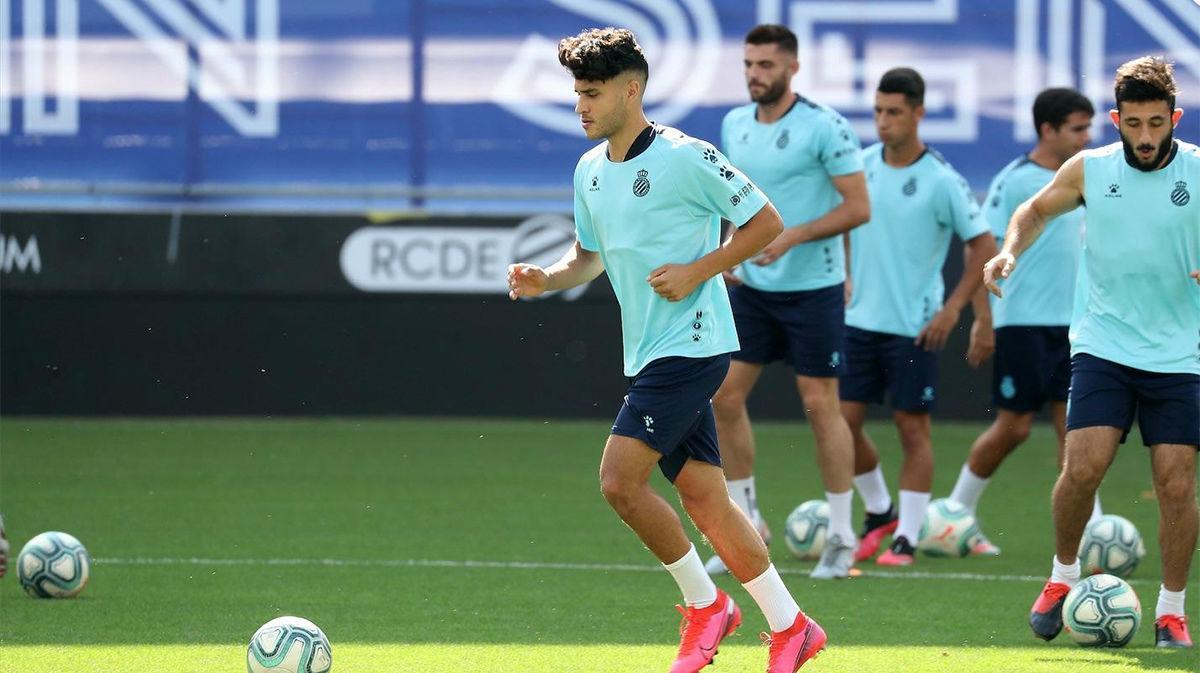 El último entrenamiento del Espanyol previo al partido ante el Celta