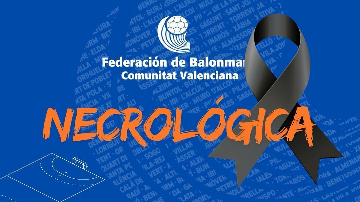 Imagen que acompaña la nota de condolencia emitida por la Federación de Balonmano de la Comunitat Valenciana.