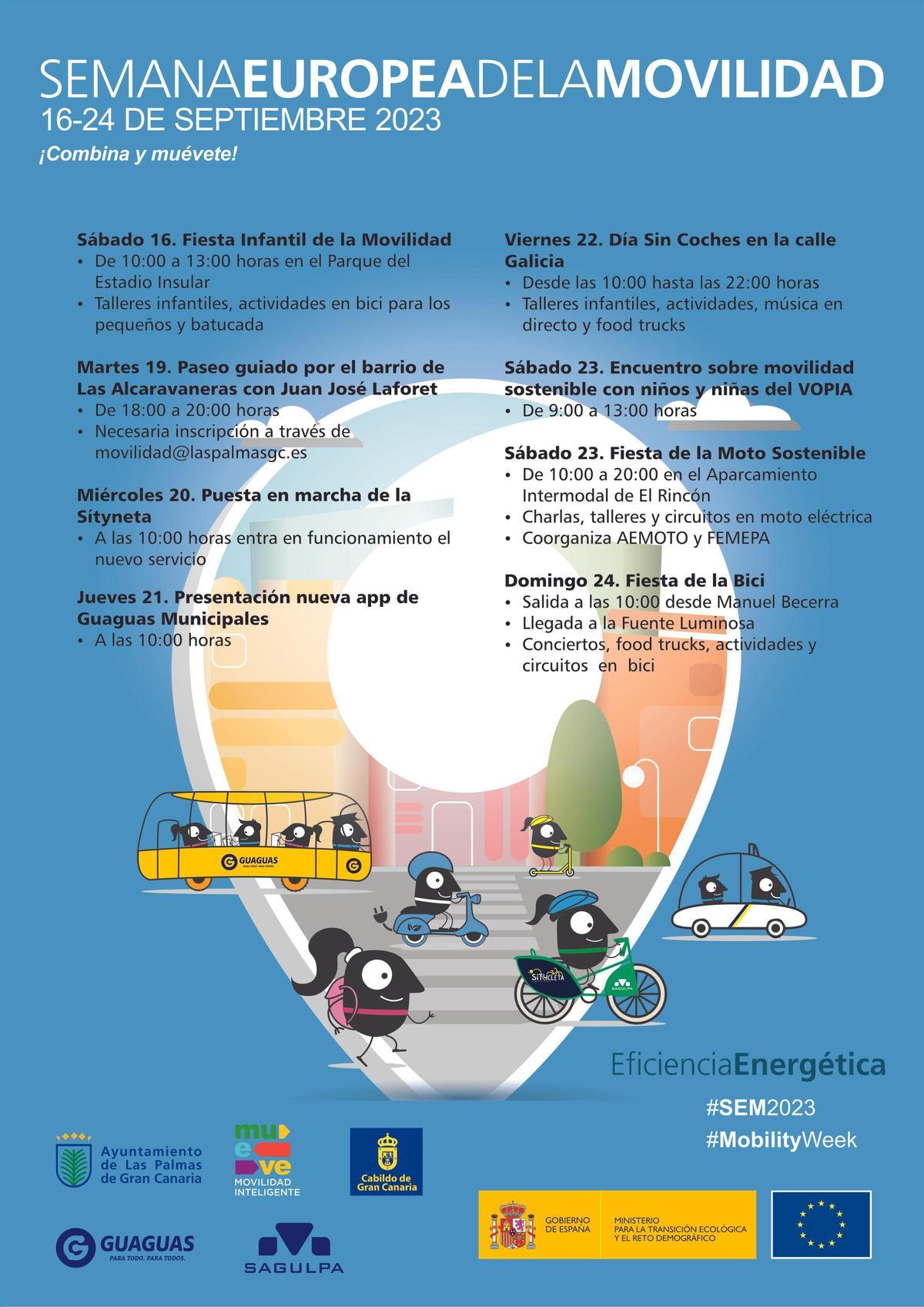Programa de la Semana Europea de la Movilidad 2023 en Las Palmas de Gran Canaria.