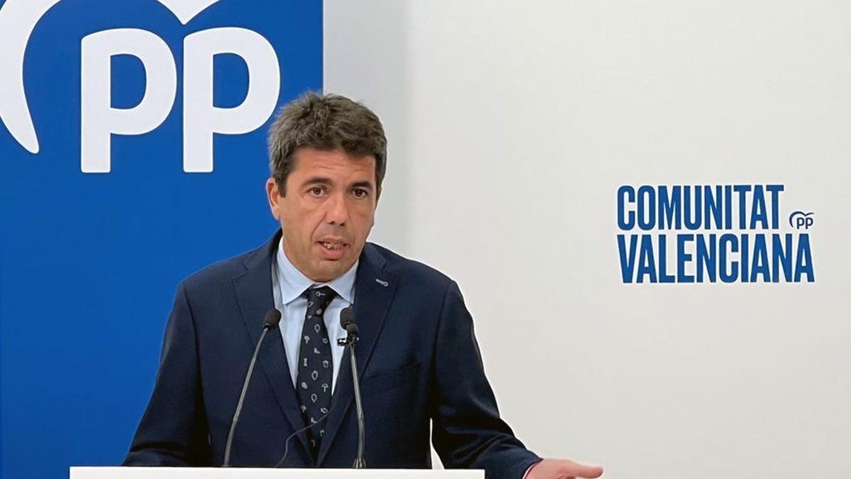 El presidente del PPCV, Carlos Mazón