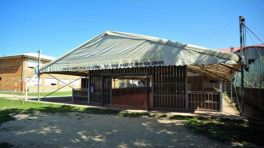 Carpa instalada en el colegio Julio Camba de Vilanova.  // Iñaki Abella