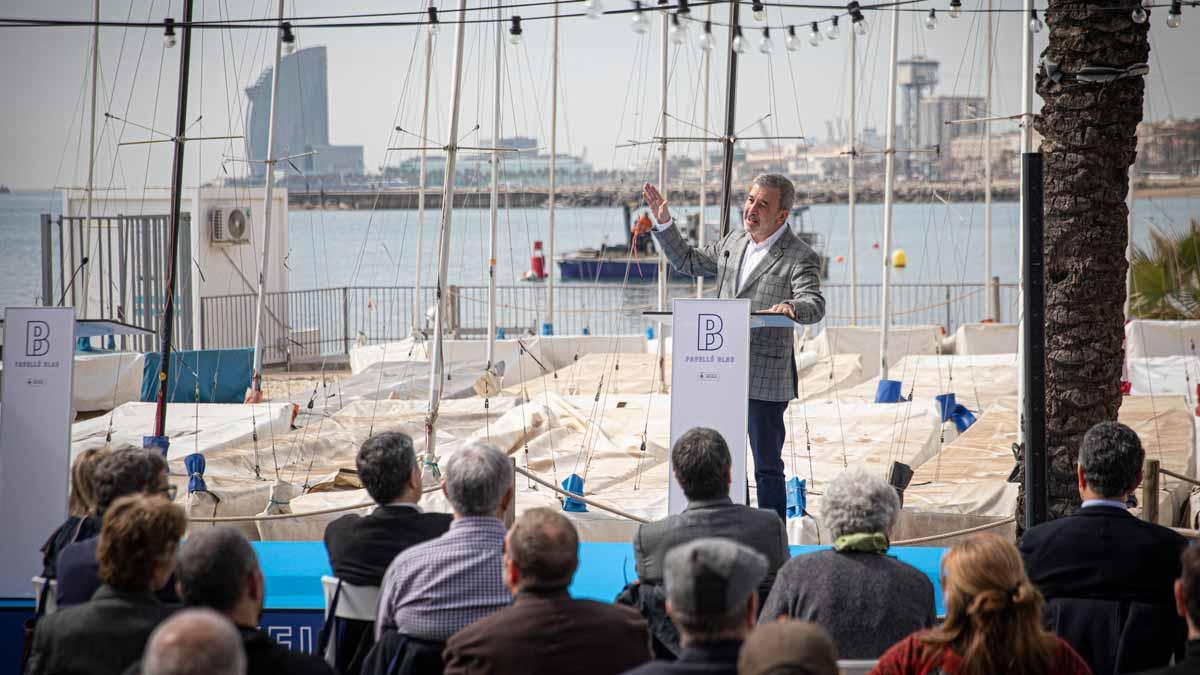 Jaume Collboni en la presentación de Pavelló Blau