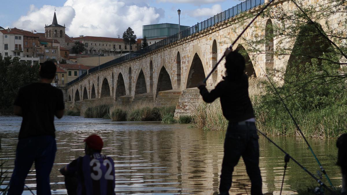 Pescadores en Zamora capital.