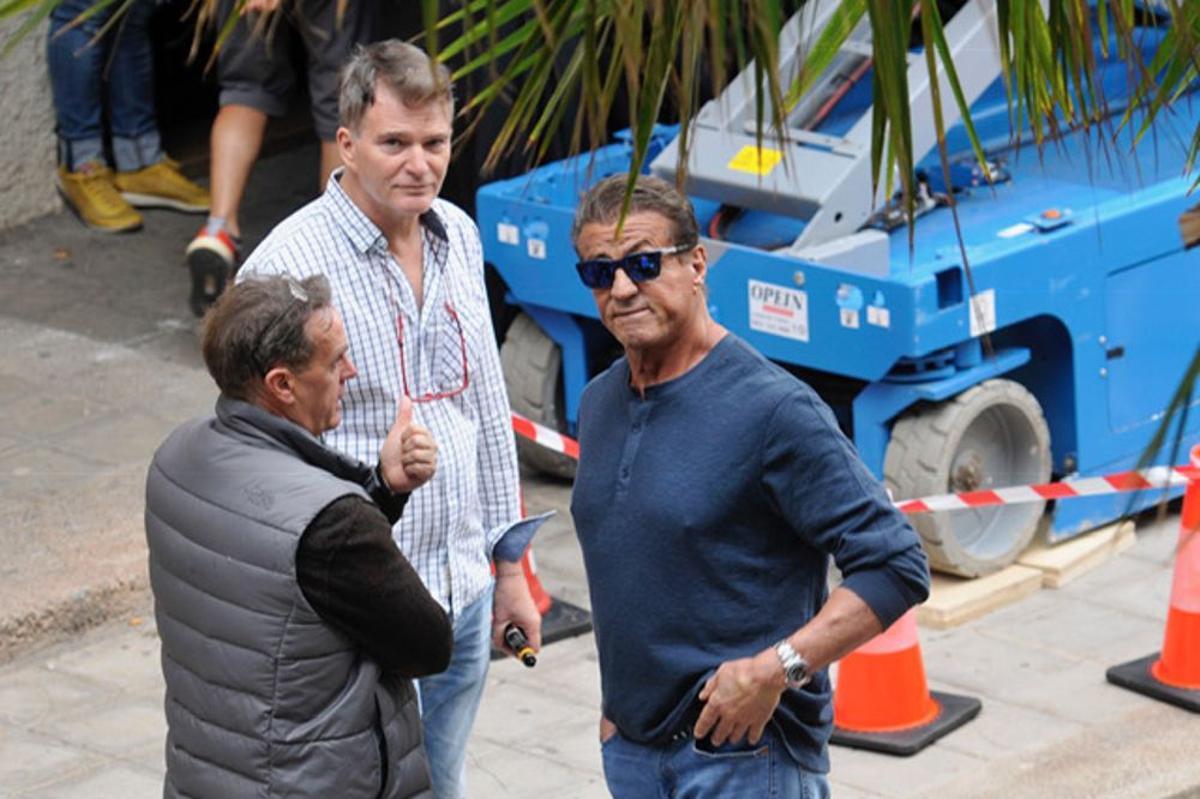 Stallone, durante el rodaje en Tenerife.