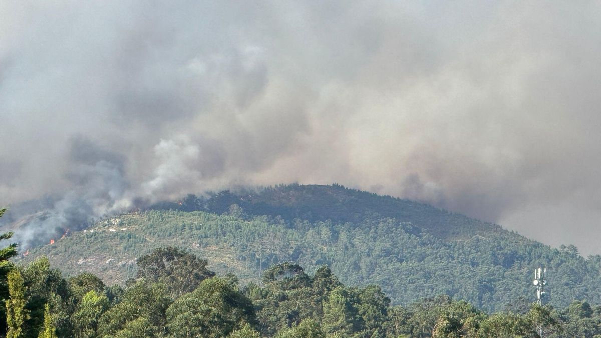Un incendio cerca la A-52 a su paso por As Neves