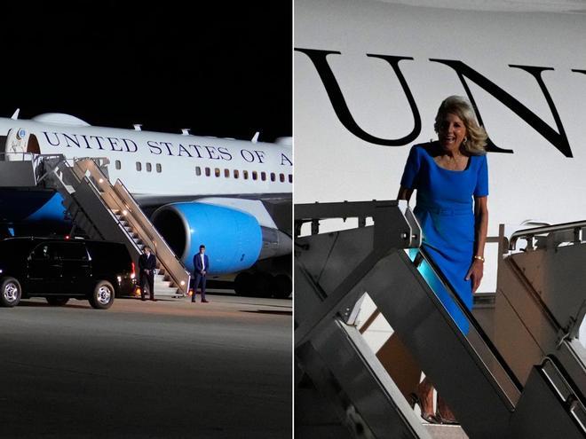 Jill Biden, primera dama de Estados Unidos, aterriza en la base de Torrejón de Madrid antes de la cumbre de la OTAN