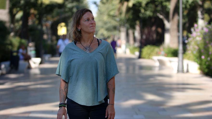 María del Mar Rodríguez, en el Paseo del Parque, el día en que se presentó como pregonera de la Feria.