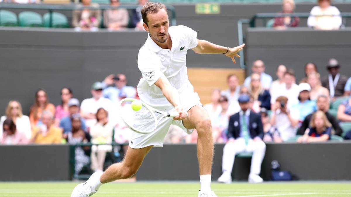 Daniil Medvedev, en su victoria en primera ronda de Wimbledon