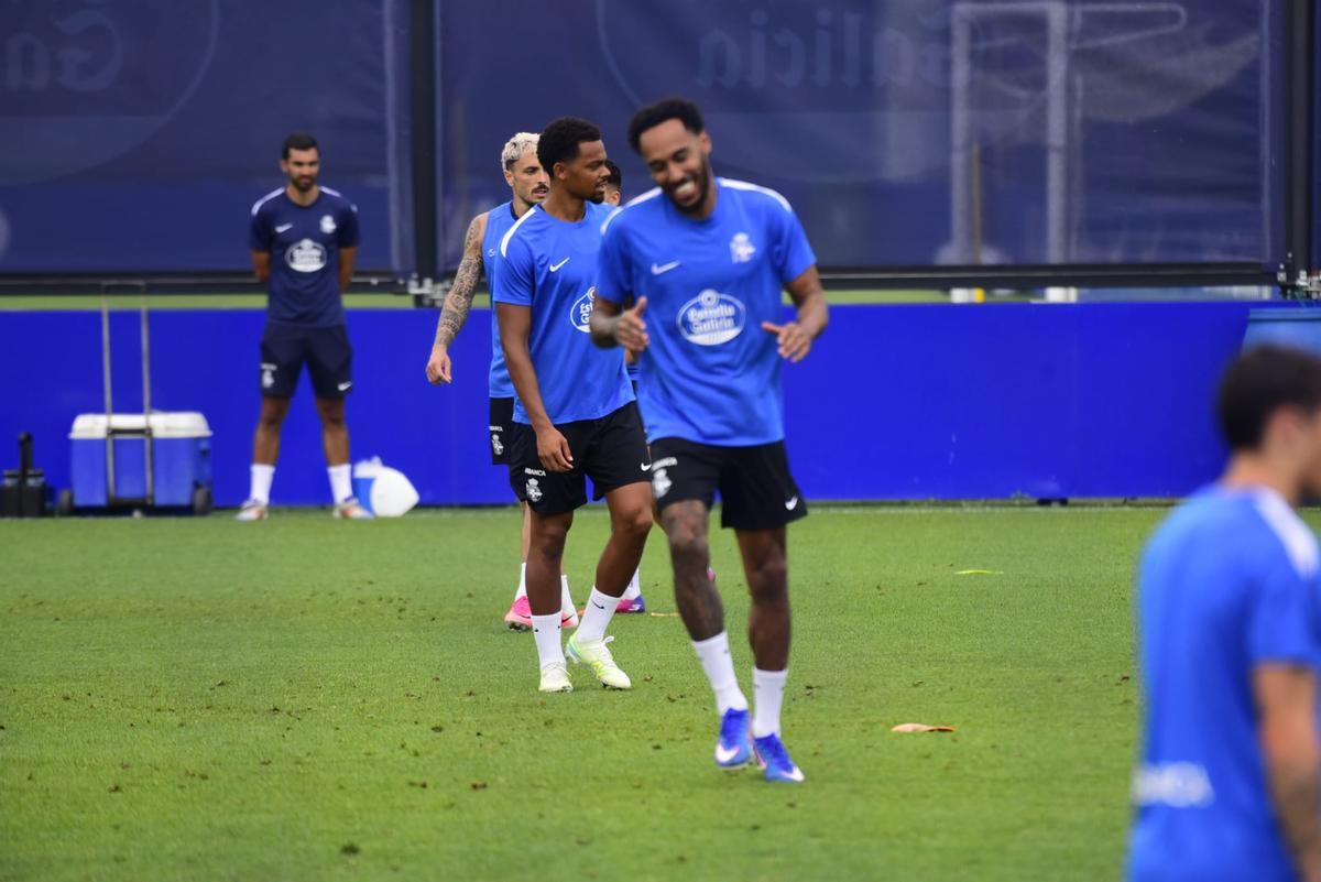 Entrenamiento del Dépor en Abegondo en la tercera semana de pretemporada