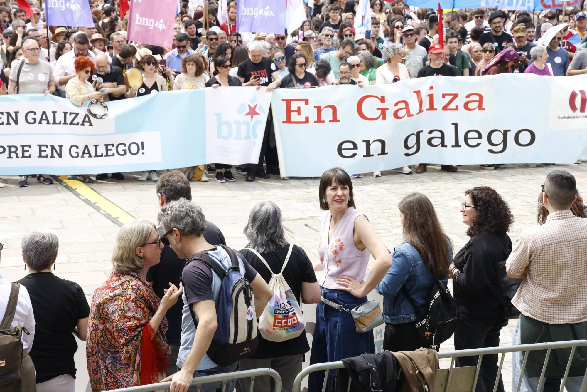 Miles de persoas toman as rúas de Santiago en defensa do galego