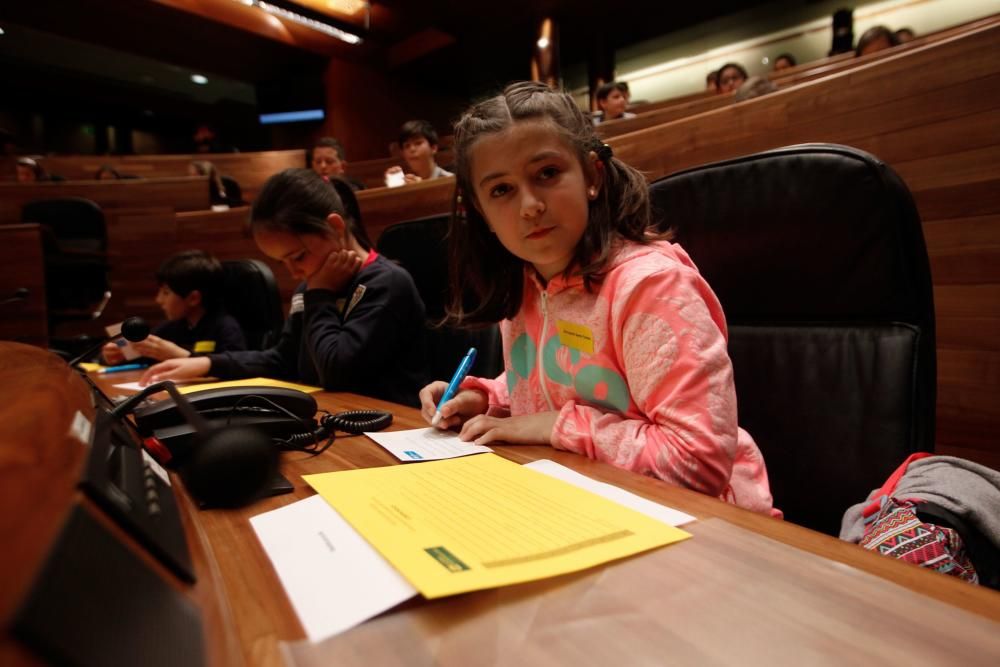 Sesenta escolares asturianos se convierten en diputados por un día