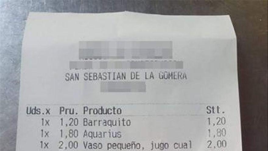 Un nuevo &#039;sablazo&#039; en la cuenta de una cafetería se hace viral en Canarias