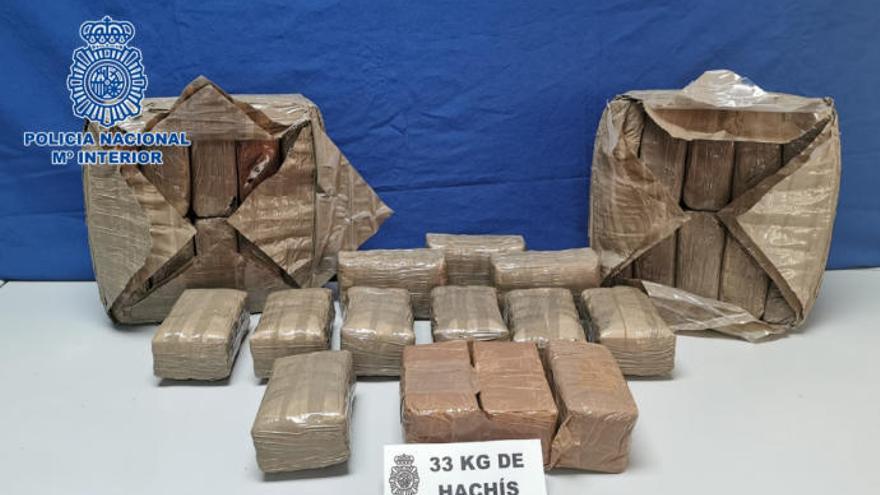 Detenido con 33 kilos de hachís en su domicilio de Las Palmas de Gran Canaria