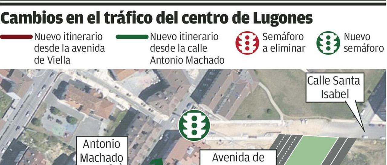 Siero prevé cambiar el tráfico en Lugones entre la avenida de Viella y Machado