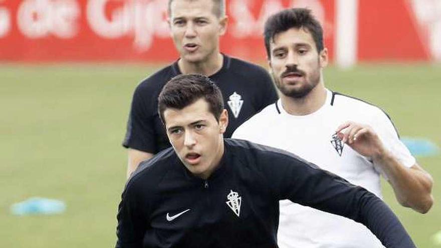 Pelayo Morilla, durante el entrenamiento de ayer.