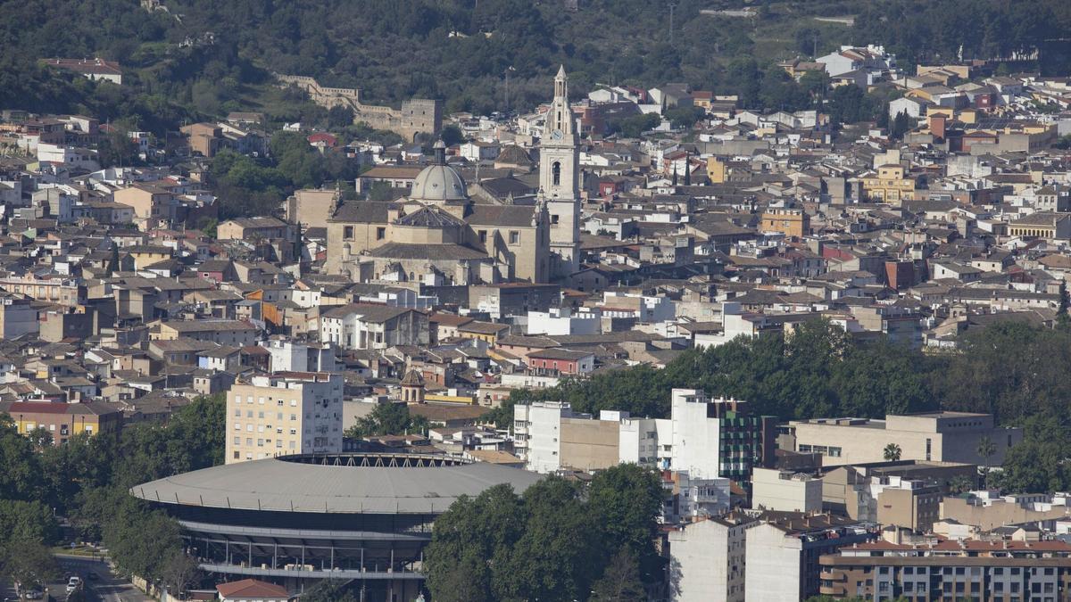 Vista de Xàtiva desde la ermita del Puig.