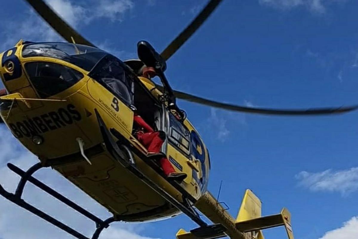 El helicóptero del Grupo de Rescate.