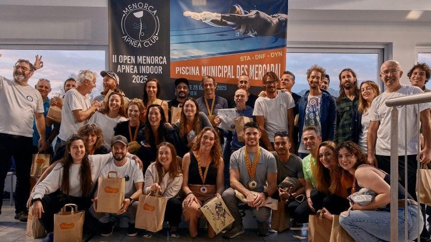 Juanan Servera domina las pruebas de apnea dinámica en el Open de Menorca