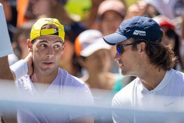 Nadal y Moyà, en un entrenamiento.