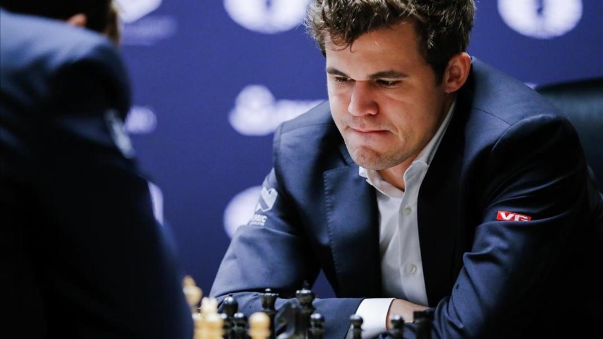 Magnus Carlsen, durante la final del Mundial de ajedrez