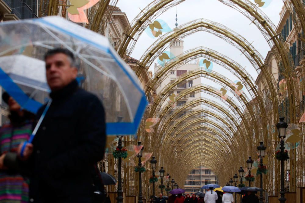 Lluvia y viento en Málaga