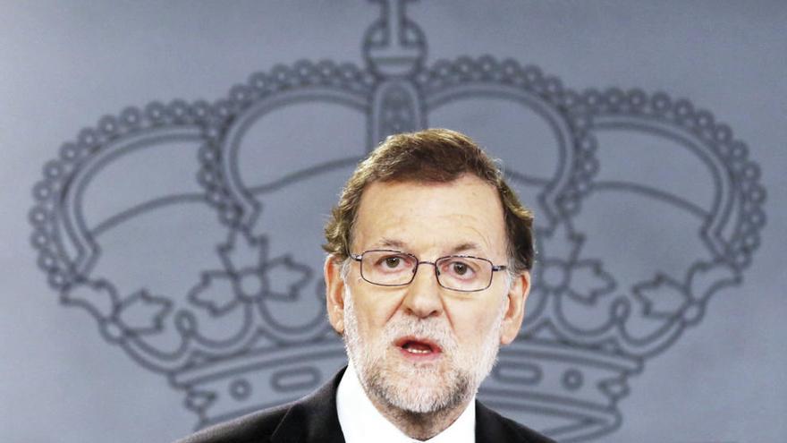 Mariano Rajoy, ayer, en la rueda de prensa posterior al Consejo de Ministros. // Efe