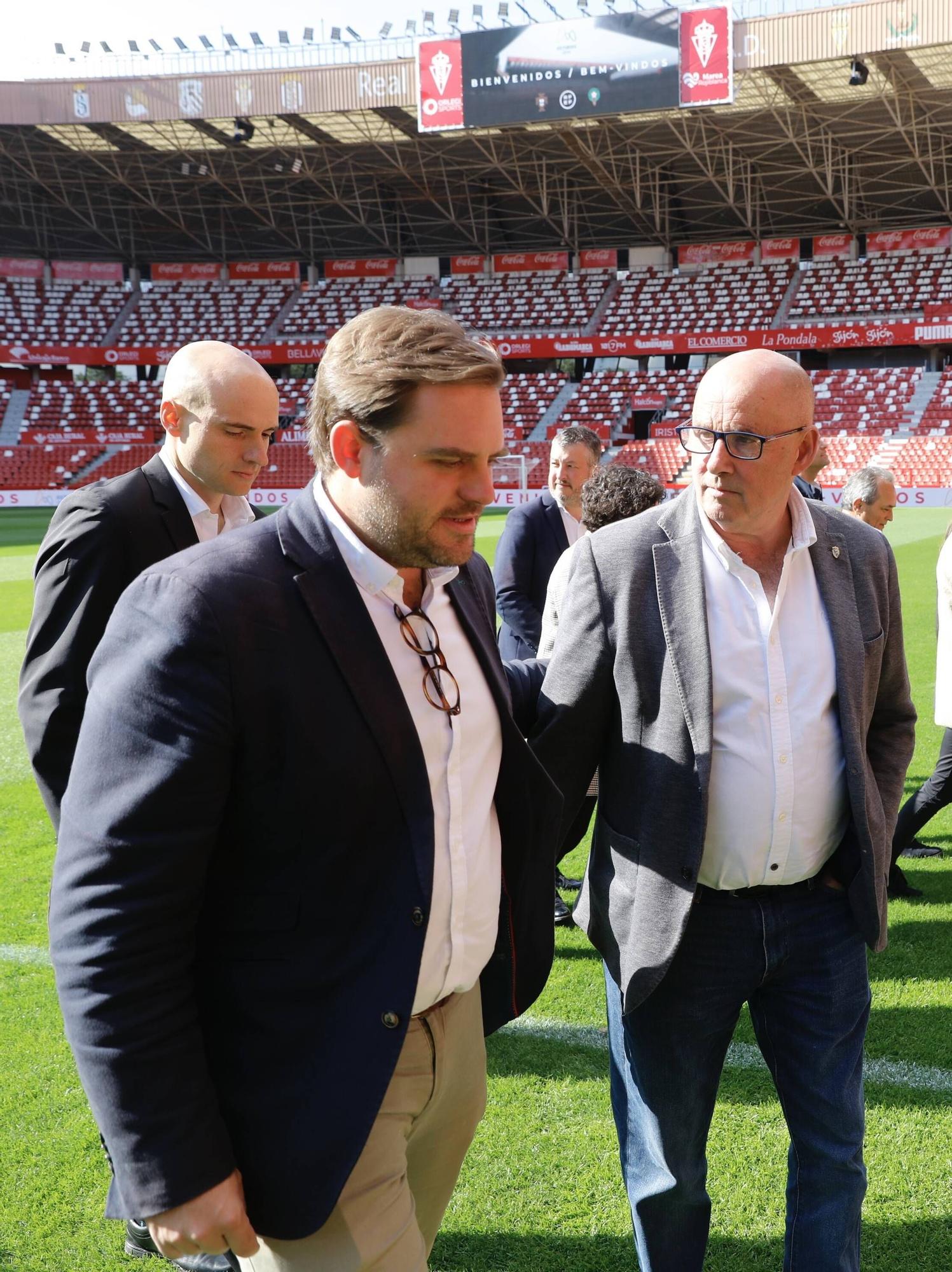 En imágenes: Así fue la visita de los técnicos de la Federación Española y portuguesa de Fútbol a El Molinón