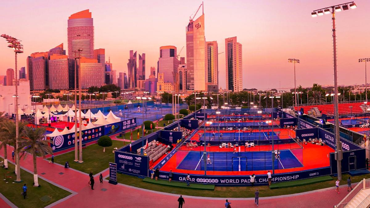 Visión panorámica del complejo deportivo de Doha que acogerá la primera prueba del nuevo circuito de pádel.