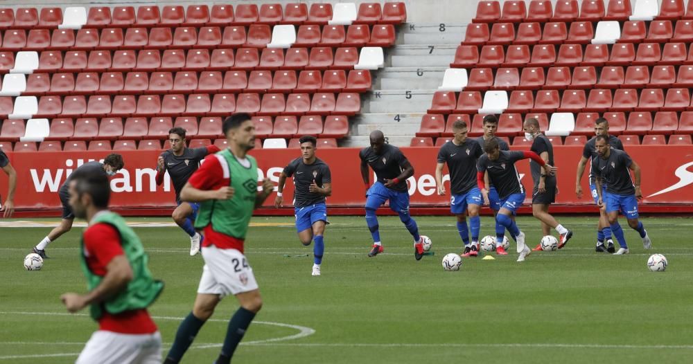 El partido entre el Sporting y el Logroñés, en imágenes