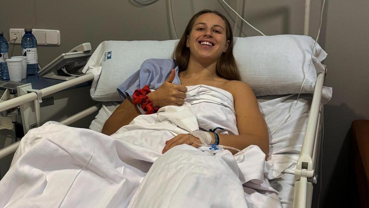 Zahía Pérez, recién operada de su lesión de rodilla el pasado diciembre.