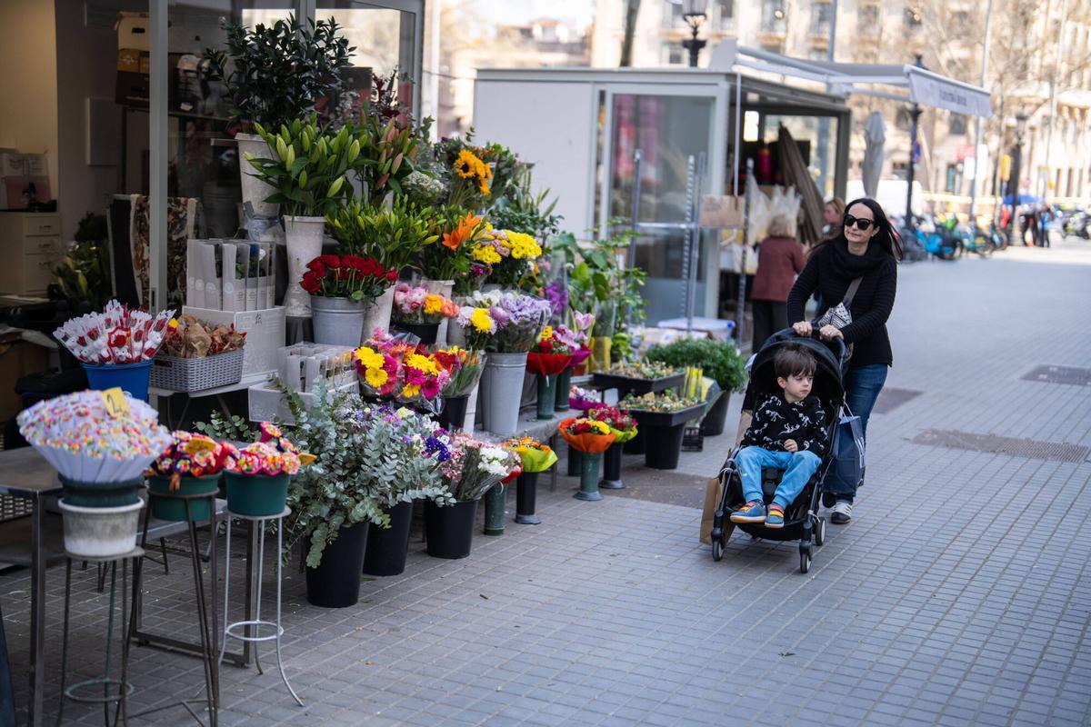 Barcelona. Sociedad. 24/03/2026 Floristerias reubicadas en plaza catalunya debido a las obras en la Rambla. FOTO de ZOWY VOETEN