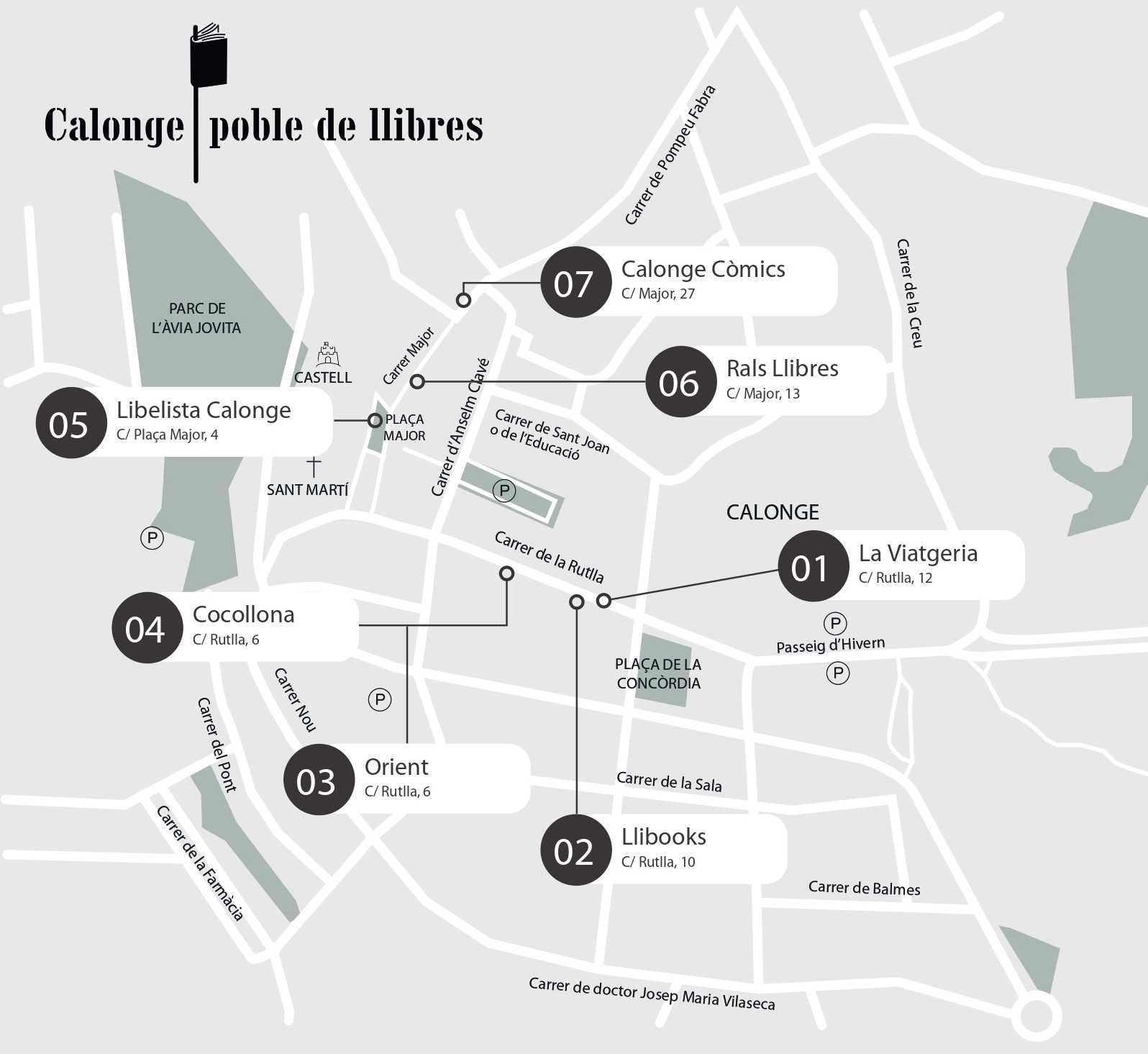 Mapa de les llibreries de Calonge i Sant Antoni