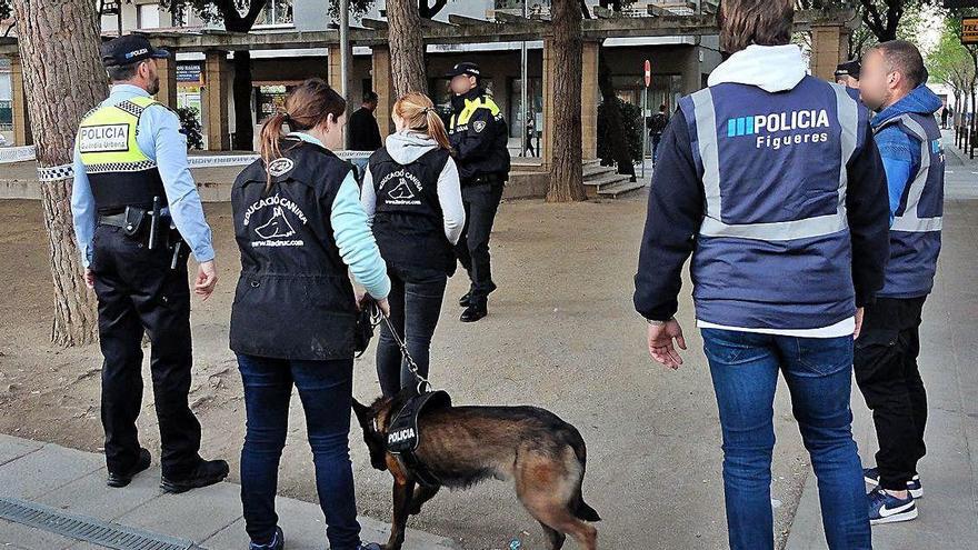 La Guàrdia Urbana durant un dispositiu policial