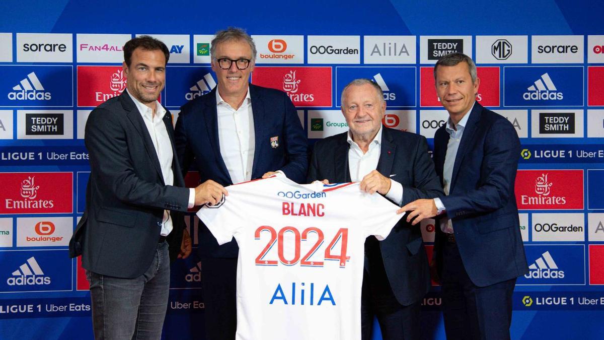 Laurent Blanc, en su presentación como nuevo entrenador del Lyon