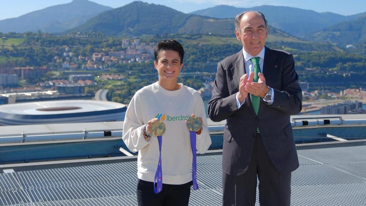 María Pérez, este lunes junto al presidente de Iberdrola Ignacio Galán