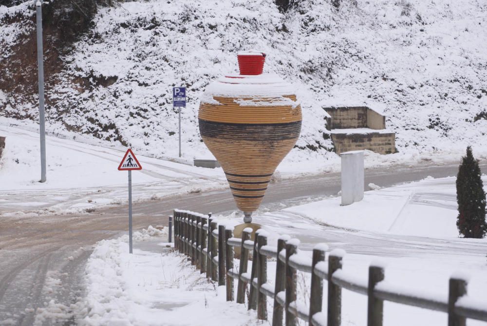 Imatges de la nevada a Sant Hilari Sacalm